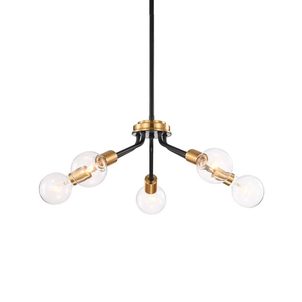 Best Sale ๐ Winslett Mid-Century Modern 5-Light Black and Antique Gold Finish Contemporary Sputnik Chandelier by Edvivi โญ 3 Best Sale ๐ Winslett Mid-Century Modern 5-Light Black and Antique Gold Finish Contemporary Sputnik Chandelier by Edvivi โญ