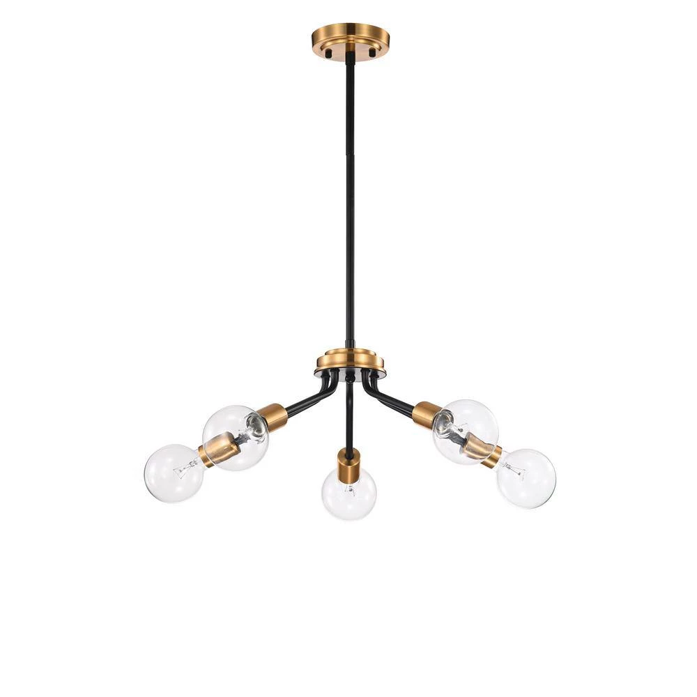 Best Sale ๐ Winslett Mid-Century Modern 5-Light Black and Antique Gold Finish Contemporary Sputnik Chandelier by Edvivi โญ 7 Best Sale ๐ Winslett Mid-Century Modern 5-Light Black and Antique Gold Finish Contemporary Sputnik Chandelier by Edvivi โญ - Image 5