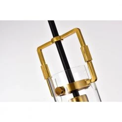 New 🔥 Essence 1-Light Black and Antique Gold Modern Mini Pendant with Clear Cylindrical Glass Shade by Edvivi ❤️ -Deals Edvivi || Atlas Store black and antique gold edvivi pendant lights epj4618ag 44 1000