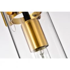 New 🔥 Essence 1-Light Black and Antique Gold Modern Mini Pendant with Clear Cylindrical Glass Shade by Edvivi ❤️ -Deals Edvivi || Atlas Store black and antique gold edvivi pendant lights epj4618ag 4f 1000