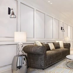 Coupon 🎉 Paris 1-Light Black and Antique Gold Industrial Indoor Wall Sconce with Black Cage and Clear Glass Shade by Edvivi 🔥 -Deals Edvivi || Atlas Store black and antique gold edvivi vanity lighting ew5311 bk 4f 1000