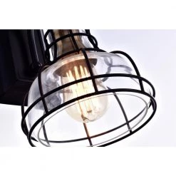 Coupon 🎉 Paris 1-Light Black and Antique Gold Industrial Indoor Wall Sconce with Black Cage and Clear Glass Shade by Edvivi 🔥 -Deals Edvivi || Atlas Store black and antique gold edvivi vanity lighting ew5311 bk fa 1000