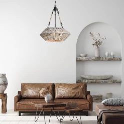 Buy 🛒 Cancun 3-Light Black and Light Gray Washed Drum Coastal Chandelier with Woven Bamboo Shade by Edvivi 🤩 -Deals Edvivi || Atlas Store black and antique silver edvivi chandeliers epj5735bk 44 1000