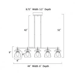 Outlet ❤️ Winslett 5-Light Farmhouse Black and Brushed Nickel Industrial Kitchen Island Pendant with Clear Glass Shades by Edvivi 😉 -Deals Edvivi || Atlas Store black and brushed nicke edvivi chandeliers epd445bkbn 66 1000