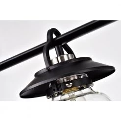 Outlet ❤️ Winslett 5-Light Farmhouse Black and Brushed Nickel Industrial Kitchen Island Pendant with Clear Glass Shades by Edvivi 😉 -Deals Edvivi || Atlas Store black and brushed nicke edvivi chandeliers epd445bkbn 76 1000