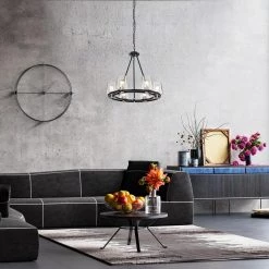 Coupon ๐คฉ Hartwell 6-Light Modern Farmhouse Black and Brushed Nickel Wagon Wheel Chandelier with Seeded Glass Shade by Edvivi โญ 14 Coupon ๐คฉ Hartwell 6-Light Modern Farmhouse Black and Brushed Nickel Wagon Wheel Chandelier with Seeded Glass Shade by Edvivi โญ -Deals Edvivi || Atlas Store black and brushed nickel edvivi chandeliers epd5575bk c3 1000