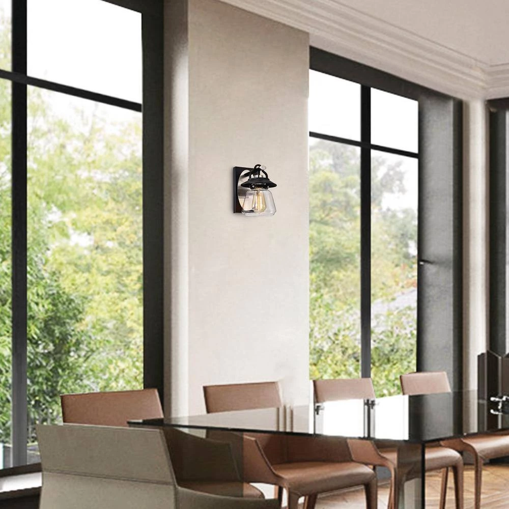 Discount ๐ Winslett 1-Light Farmhouse Black and Brushed Nickel Lantern Industrial Modern Wall Sconce with Clear Glass Shade by Edvivi ๐ 14 Discount ๐ Winslett 1-Light Farmhouse Black and Brushed Nickel Lantern Industrial Modern Wall Sconce with Clear Glass Shade by Edvivi ๐ - Image 12