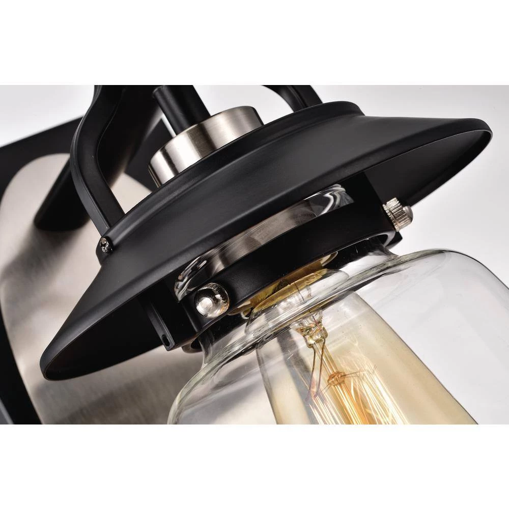 Discount ๐ Winslett 1-Light Farmhouse Black and Brushed Nickel Lantern Industrial Modern Wall Sconce with Clear Glass Shade by Edvivi ๐ 8 Discount ๐ Winslett 1-Light Farmhouse Black and Brushed Nickel Lantern Industrial Modern Wall Sconce with Clear Glass Shade by Edvivi ๐ - Image 6