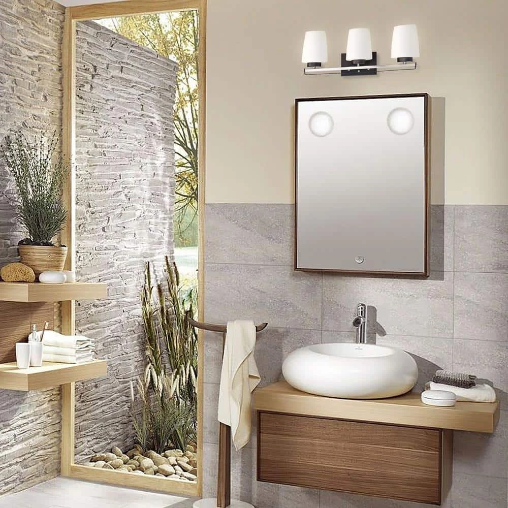 New ๐ Aliana 22.5 in. 3-Light Black and Brushed Nickel Modern Vanity Light with Etched White Glass Shades by Edvivi ๐ 5 New ๐ Aliana 22.5 in. 3-Light Black and Brushed Nickel Modern Vanity Light with Etched White Glass Shades by Edvivi ๐ - Image 3