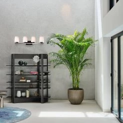 Wholesale 😀 Aliana 31.3 in. 4-Light Black and Brushed Nickel Modern Vanity Light with Etched White Glass Shade by Edvivi 🥰 -Deals Edvivi || Atlas Store black and brushed nickel edvivi vanity lighting ew6044 bkbn 1f 1000