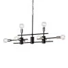 Budget 😉 Winslett 8-Light Black and Chrome Finish Exposed Bulb Linear Mid-Century Modern Chandelier by Edvivi 👏 -Deals Edvivi || Atlas Store black and chrome edvivi chandeliers epj5225bk 64 1000