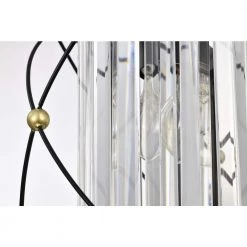 Budget 🔥 Christina 1-Light Black and Gold Cage Mini Pendant with Hanging Crystals by Edvivi 😉 -Deals Edvivi || Atlas Store black and gold edvivi pendant lights epl6535bk 44 1000