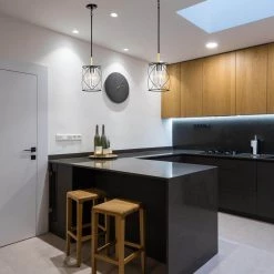 Budget 🔥 Christina 1-Light Black and Gold Cage Mini Pendant with Hanging Crystals by Edvivi 😉 -Deals Edvivi || Atlas Store black and gold edvivi pendant lights epl6535bk 4f 1000