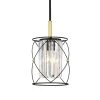 Budget 🔥 Christina 1-Light Black and Gold Cage Mini Pendant with Hanging Crystals by Edvivi 😉