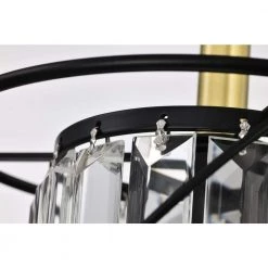 Budget 🔥 Christina 1-Light Black and Gold Cage Mini Pendant with Hanging Crystals by Edvivi 😉 -Deals Edvivi || Atlas Store black and gold edvivi pendant lights epl6535bk 76 1000