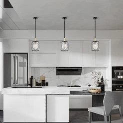 Budget 🔥 Christina 1-Light Black and Gold Cage Mini Pendant with Hanging Crystals by Edvivi 😉 -Deals Edvivi || Atlas Store black and gold edvivi pendant lights epl6535bk c3 1000