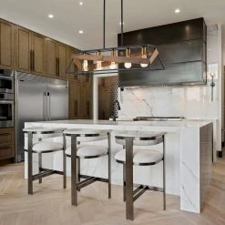 Cheapest 👍 Elk 5-Light Black and Antique Gold with Vintage Wood Geometric Modern Farmhouse Cage Kitchen Island Pendant Lighting by Edvivi 🛒 -Deals Edvivi || Atlas Store black and vintage wood edvivi chandeliers epd1325bk 1f 1000