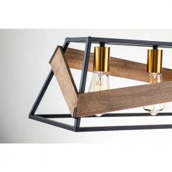 Cheapest 👍 Elk 5-Light Black and Antique Gold with Vintage Wood Geometric Modern Farmhouse Cage Kitchen Island Pendant Lighting by Edvivi 🛒 -Deals Edvivi || Atlas Store black and vintage wood edvivi chandeliers epd1325bk 44 1000