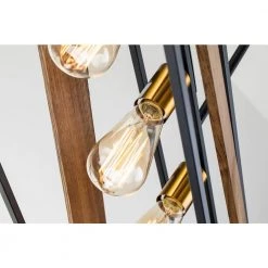 Cheapest 👍 Elk 5-Light Black and Antique Gold with Vintage Wood Geometric Modern Farmhouse Cage Kitchen Island Pendant Lighting by Edvivi 🛒 -Deals Edvivi || Atlas Store black and vintage wood edvivi chandeliers epd1325bk 66 1000