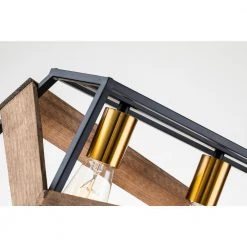 Cheapest 👍 Elk 5-Light Black and Antique Gold with Vintage Wood Geometric Modern Farmhouse Cage Kitchen Island Pendant Lighting by Edvivi 🛒 -Deals Edvivi || Atlas Store black and vintage wood edvivi chandeliers epd1325bk 76 1000