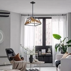 Best deal 👍 Elk 4-Light Black and Antique Gold Finish with Vintage Wood Modern Farmhouse Cage Pendant Light by Edvivi 🌟 -Deals Edvivi || Atlas Store black and vintage wood edvivi chandeliers epl1315bk 31 1000