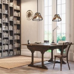 Best Pirce ⭐ Elk 1-Light Black Finish with Vintage Wood Modern Farmhouse Cage Mini Pendant by Edvivi 👏 -Deals Edvivi || Atlas Store black and vintage wood edvivi pendant lights epl1305bk 4f 1000