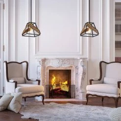 Best Pirce ⭐ Elk 1-Light Black Finish with Vintage Wood Modern Farmhouse Cage Mini Pendant by Edvivi 👏 -Deals Edvivi || Atlas Store black and vintage wood edvivi pendant lights epl1305bk c3 1000