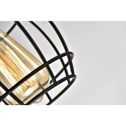 Flash Sale 🌟 Triscot 4-Light Modern Farmhouse Gray Wood Cluster Pendant with Black Cage by Edvivi 🧨 -Deals Edvivi || Atlas Store black and wood edvivi chandeliers epc4585bk 76 1000