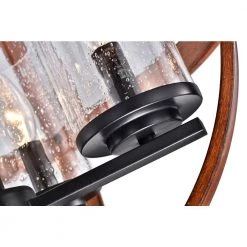 Buy 🥰 Orbit 4-Light Black and Wood Finish Modern Globe Chandelier with Seedy Glass Shades by Edvivi 😉 -Deals Edvivi || Atlas Store black and wood edvivi chandeliers epq2042wd 44 1000