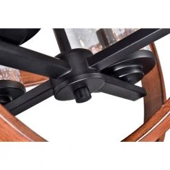 Buy 🥰 Orbit 4-Light Black and Wood Finish Modern Globe Chandelier with Seedy Glass Shades by Edvivi 😉 -Deals Edvivi || Atlas Store black and wood edvivi chandeliers epq2042wd 76 1000