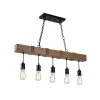 New ✨ Elk Farmhouse 5-Light Black and Wood Finish Linear Island Chandelier with Rope Accents by Edvivi ✨ -Deals Edvivi || Atlas Store black and wood edvivi chandeliers eps1285bk 64 1000
