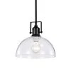 Cheapest ⭐ Hines 1-Light Black Farmhouse Pendant with Clear Dome Glass Shade by Edvivi 🔔 -Deals Edvivi || Atlas Store black edvivi chandeliers epj4895bk 64 1000