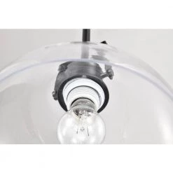 Cheapest ⭐ Hines 1-Light Black Farmhouse Pendant with Clear Dome Glass Shade by Edvivi 🔔 -Deals Edvivi || Atlas Store black edvivi chandeliers epj4895bk 66 1000