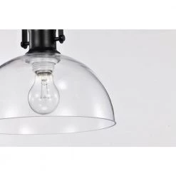 Cheapest ⭐ Hines 1-Light Black Farmhouse Pendant with Clear Dome Glass Shade by Edvivi 🔔 -Deals Edvivi || Atlas Store black edvivi chandeliers epj4895bk 76 1000