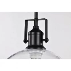 Cheapest ⭐ Hines 1-Light Black Farmhouse Pendant with Clear Dome Glass Shade by Edvivi 🔔 -Deals Edvivi || Atlas Store black edvivi chandeliers epj4895bk 77 1000