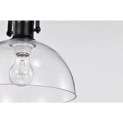 Cheapest ⭐ Hines 1-Light Black Farmhouse Pendant with Clear Dome Glass Shade by Edvivi 🔔 -Deals Edvivi || Atlas Store black edvivi chandeliers epj4895bk fa 1000