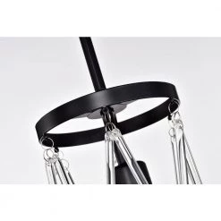 Flash Sale ✨ Perennial Contemporary 8 in. 1-Light Black Cone Cage Mini Pendant with Glass Bar Accents by Edvivi ⭐ -Deals Edvivi || Atlas Store black edvivi pendant lights epj3585bk 76 1000