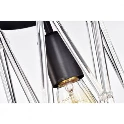 Flash Sale ✨ Perennial Contemporary 8 in. 1-Light Black Cone Cage Mini Pendant with Glass Bar Accents by Edvivi ⭐ -Deals Edvivi || Atlas Store black edvivi pendant lights epj3585bk fa 1000