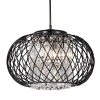 Budget 🎁 Azha Modern Glam 3-Light Antique Black Net Drum Chandelier with Hanging Crystals by Edvivi ❤️ -Deals Edvivi || Atlas Store brushed black edvivi chandeliers epg498bk 64 1000