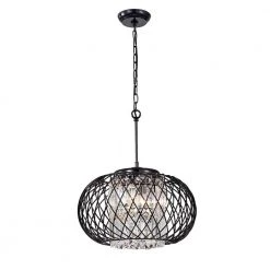 Budget ๐ Azha Modern Glam 3-Light Antique Black Net Drum Chandelier with Hanging Crystals by Edvivi โค๏ธ 20 Budget ๐ Azha Modern Glam 3-Light Antique Black Net Drum Chandelier with Hanging Crystals by Edvivi โค๏ธ -Deals Edvivi || Atlas Store brushed black edvivi chandeliers epg498bk d4 1000