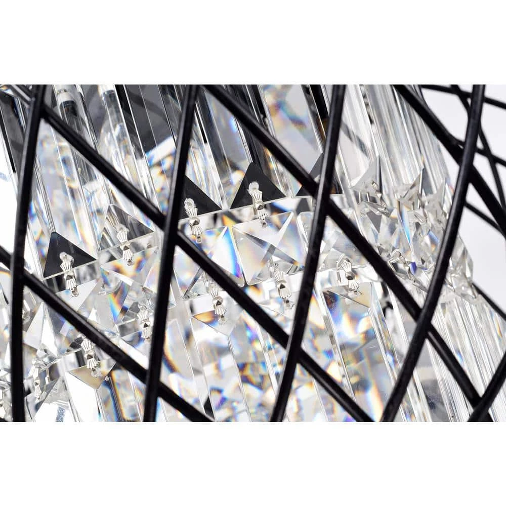 Budget ๐ Azha Modern Glam 3-Light Antique Black Net Drum Chandelier with Hanging Crystals by Edvivi โค๏ธ 10 Budget ๐ Azha Modern Glam 3-Light Antique Black Net Drum Chandelier with Hanging Crystals by Edvivi โค๏ธ - Image 8