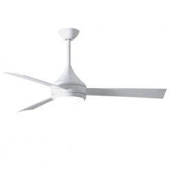 Budget ✨ Donaire 52 in. Integrated LED Indoor/Outdoor Gloss White Ceiling Fan with Light with Remote Control by Atlas ✔️