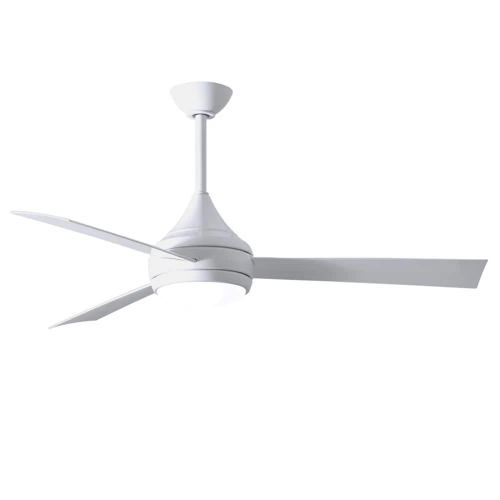 Budget ✨ Donaire 52 in. Integrated LED Indoor/Outdoor Gloss White Ceiling Fan with Light with Remote Control by Atlas ✔️ 3 Budget ✨ Donaire 52 in. Integrated LED Indoor/Outdoor Gloss White Ceiling Fan with Light with Remote Control by Atlas ✔️