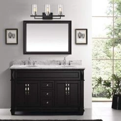 Brand new 🧨 Imperium 3-Light Black and Brushed Nickel Modern Vanity with Clear Beveled Glass Shades by Edvivi 🤩 -Deals Edvivi || Atlas Store brushed nickel and black edvivi vanity lighting ew5395bk 31 1000