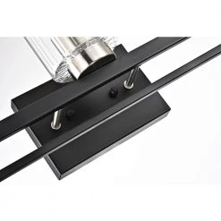 Brand new 🧨 Imperium 3-Light Black and Brushed Nickel Modern Vanity with Clear Beveled Glass Shades by Edvivi 🤩 -Deals Edvivi || Atlas Store brushed nickel and black edvivi vanity lighting ew5395bk 44 1000