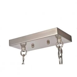 Buy 🎉 Szeto 4-Light Contemporary Brushed Nickel and Wood Finish Linear Chandelier with Seedy Glass Shades by Edvivi 🥰 -Deals Edvivi || Atlas Store brushed nickel and wood edvivi chandeliers epd321wd 1d 1000