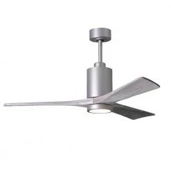 Buy 💯 Patricia 52 in. LED Indoor/Outdoor Damp Brushed Nickel Ceiling Fan with Light with Remote Control, Wall Control by Atlas ✨