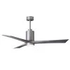 Buy 👏 Patricia 60 in. LED Indoor/Outdoor Damp Brushed Nickel Ceiling Fan with Light with Remote Control, Wall Control by Atlas 🎁 -Deals Edvivi || Atlas Store brushed nickel atlas ceiling fans with lights pa3 bn bw 60 64 1000