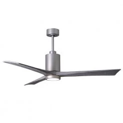 Buy 👏 Patricia 60 in. LED Indoor/Outdoor Damp Brushed Nickel Ceiling Fan with Light with Remote Control, Wall Control by Atlas 🎁