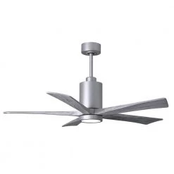 Wholesale ⌛ Patricia 52 in. LED Indoor/Outdoor Damp Brushed Nickel Ceiling Fan with Light with Remote Control and Wall Control by Atlas 👍